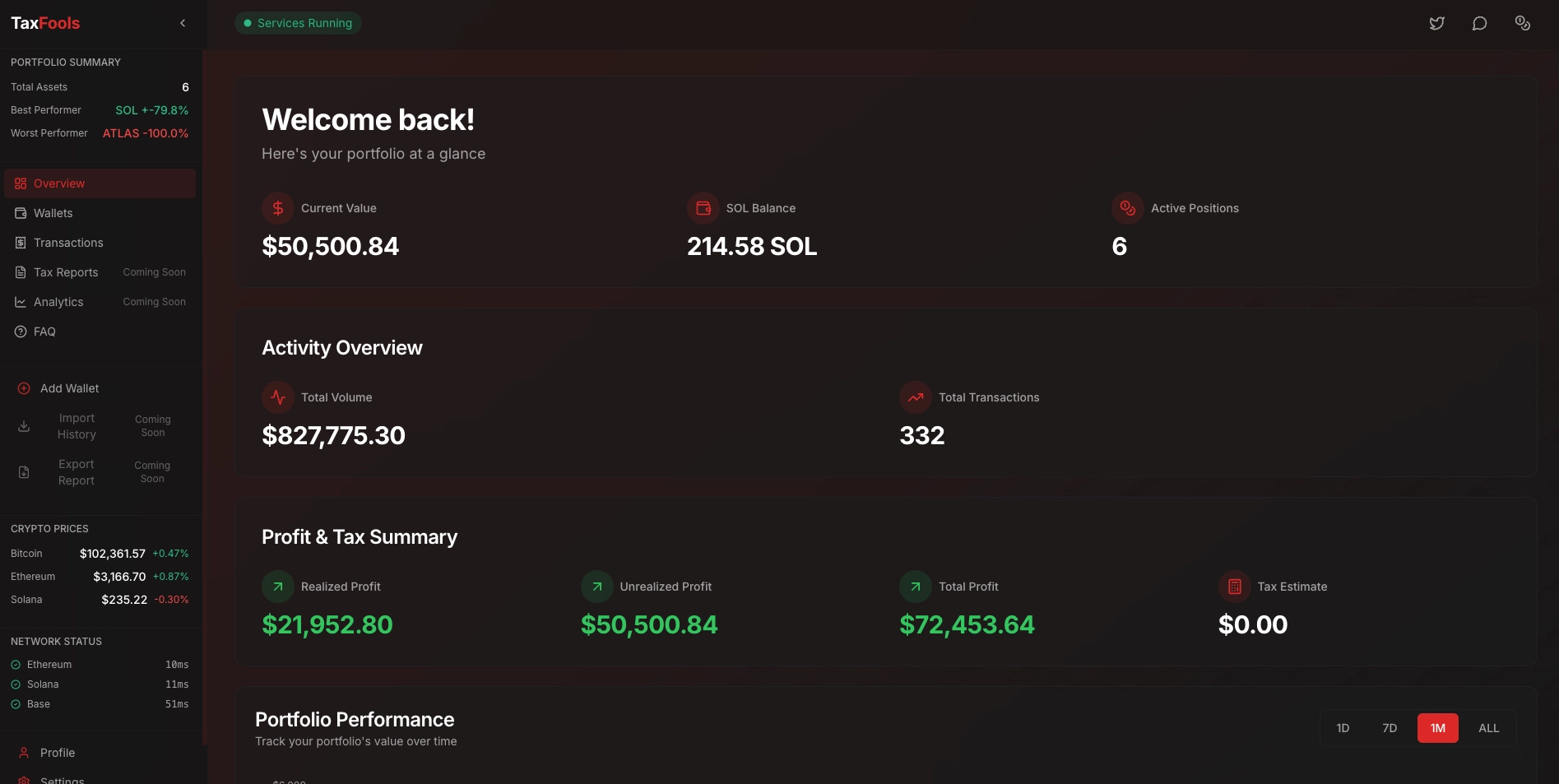 TaxFool Dashboard Preview